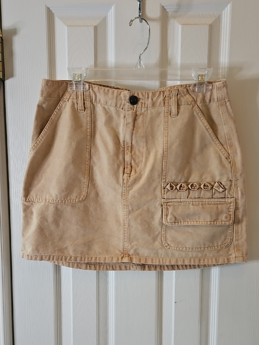 Hudson Jeans Tan Utility Mini Skirt, Sz 30, 16" Waist, 100% Cotton, EC